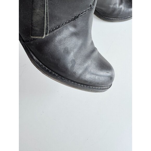 ACNE STUDIOS Pistol Black Leather Block Heel Ankle Boots, Size 38 - Picture 3 of 16